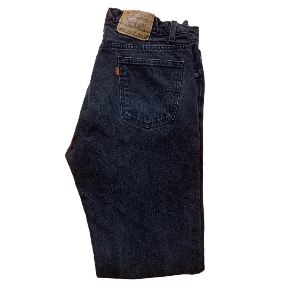 Vintage Levi 505 Orange Tab Black Jeans